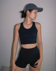 Cropped Bra Top in Black