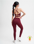 Velocity II Leggings in Burgundy (waist band) (25.5” inseam)
