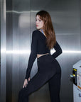 High Rise Flared Pants in Black