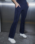 High Rise Flared Pants in Dark Navy