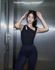Ribbed Tank Top in Black