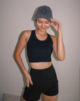 Cropped Bra Top in Black