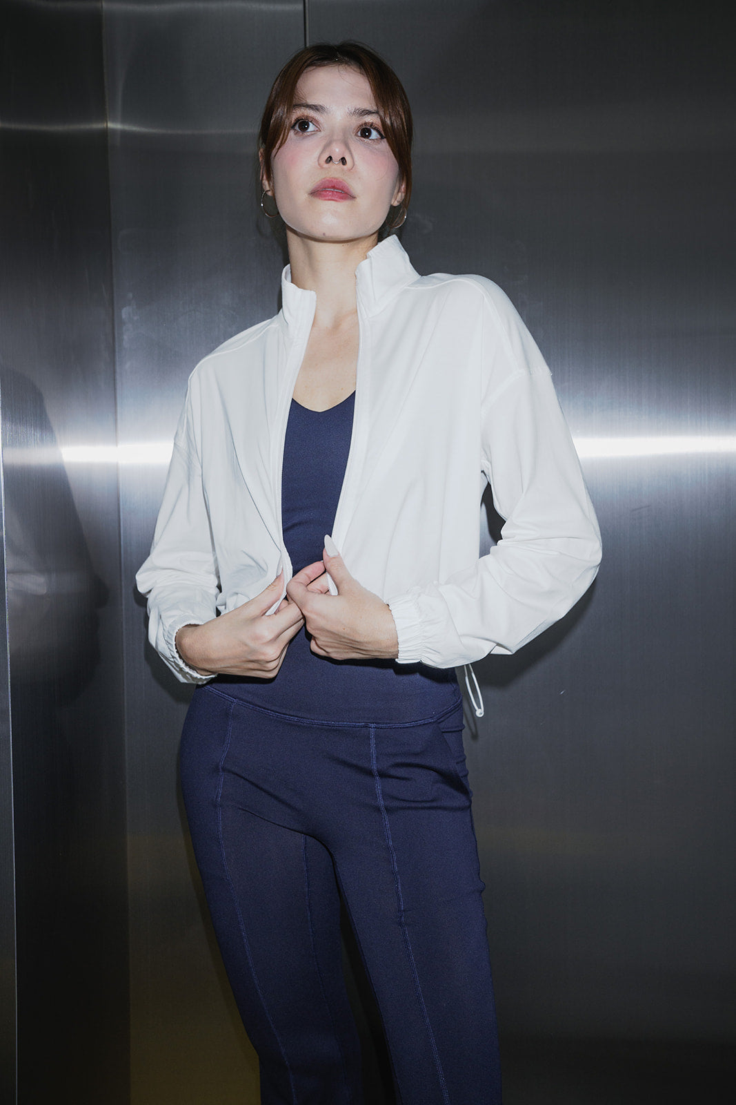 Lightweight Zipper Jacket in White