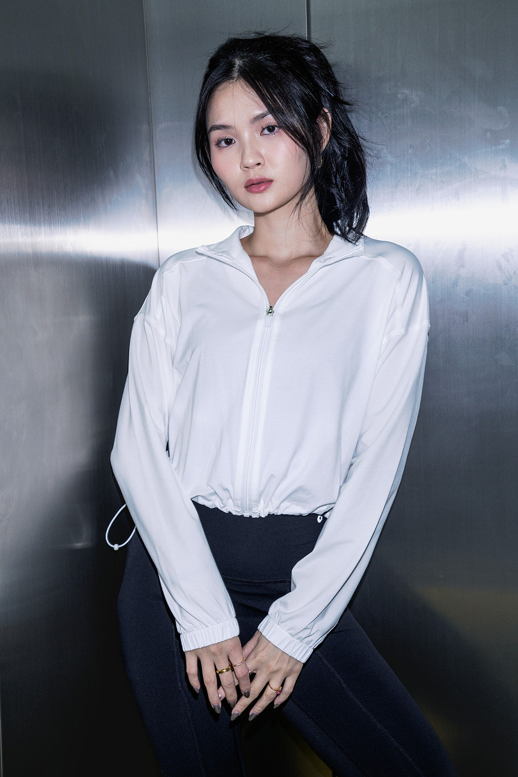 Lightweight Zipper Jacket in White