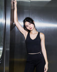 Y-Back Tank Top in Black