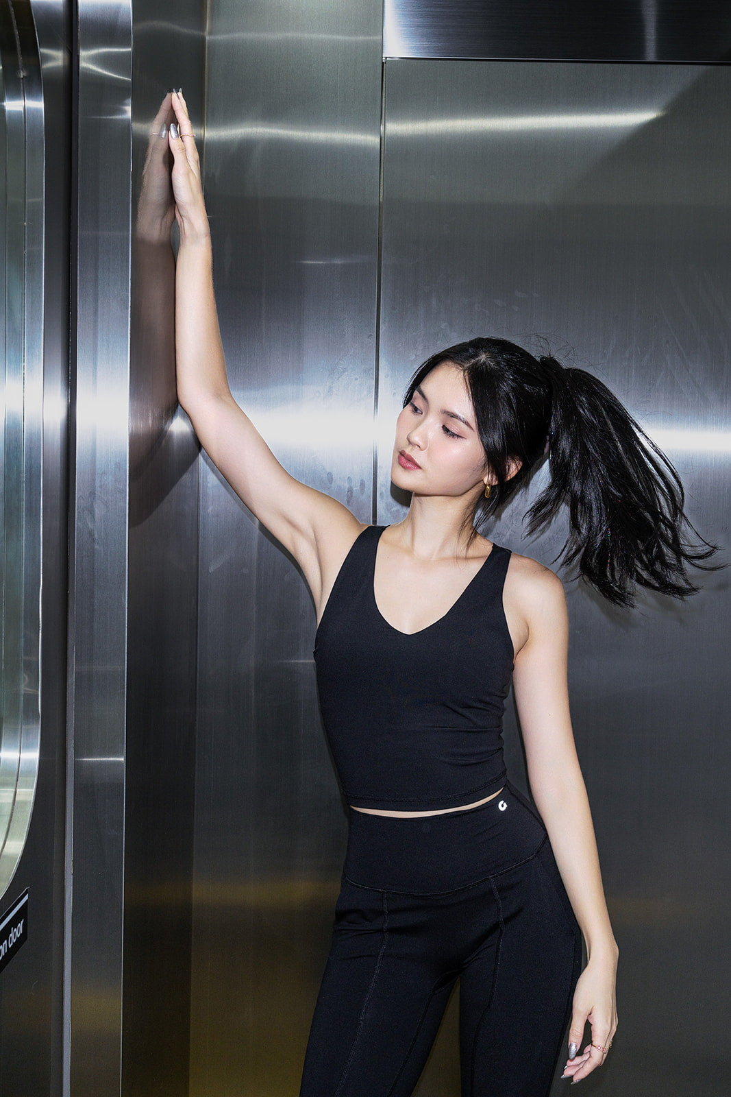 Y-Back Tank Top in Black