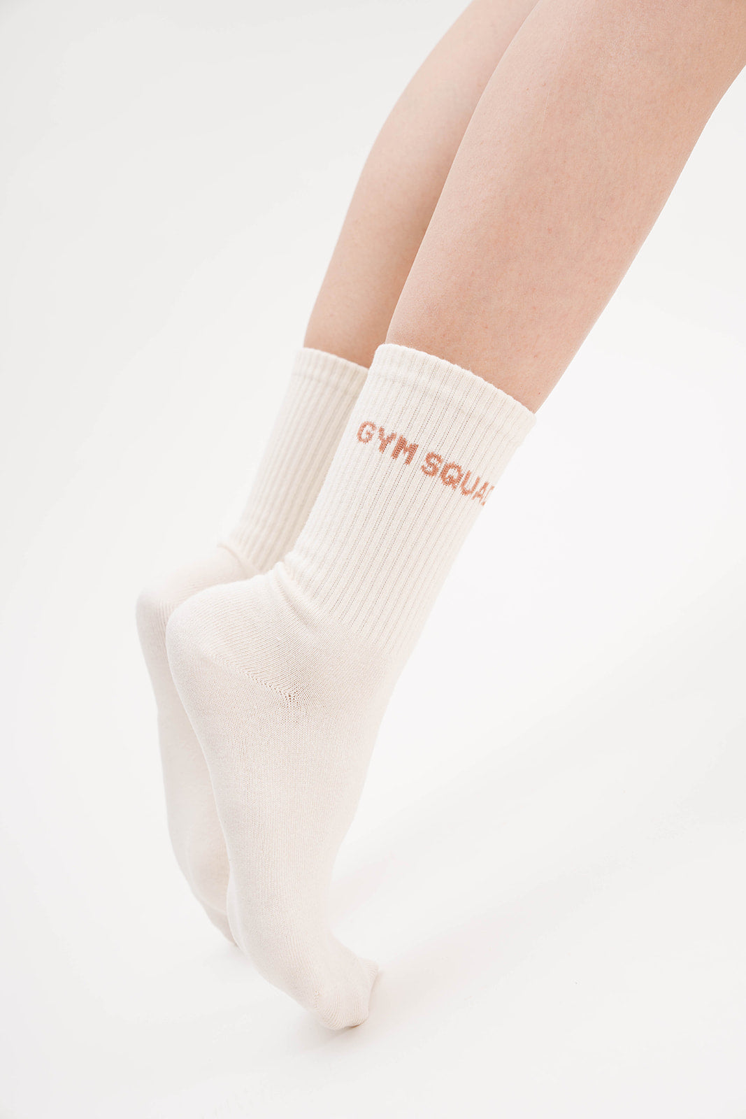 Gym Squad Everyday Crew Socks in Beige