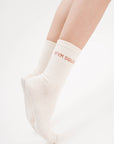 Gym Squad Everyday Crew Socks in Beige