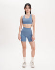 Empower Biker Shorts in Steel Blue (inseams 6")