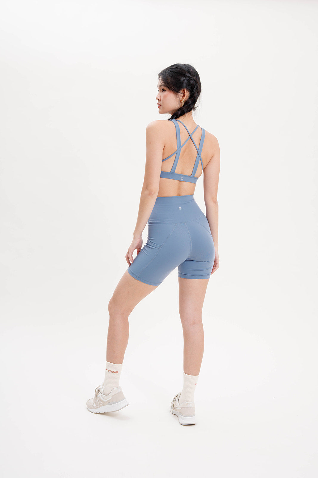 Empower Biker Shorts in Steel Blue (inseams 6")