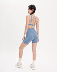 Empower Biker Shorts in Steel Blue (inseams 6")