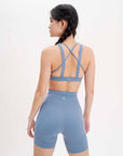 Empower Biker Shorts in Steel Blue (inseams 6")