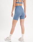 Empower Biker Shorts in Steel Blue (inseams 6")