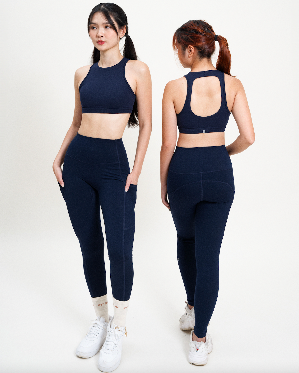 Impact High Neck Bra in Dark Navy