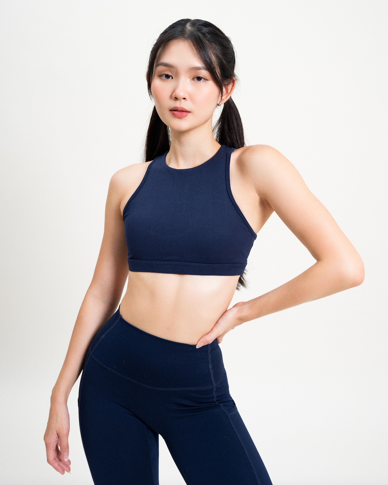 Impact High Neck Bra in Dark Navy