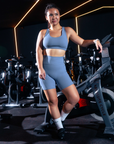 Empower Biker Shorts in Steel Blue (inseams 6")