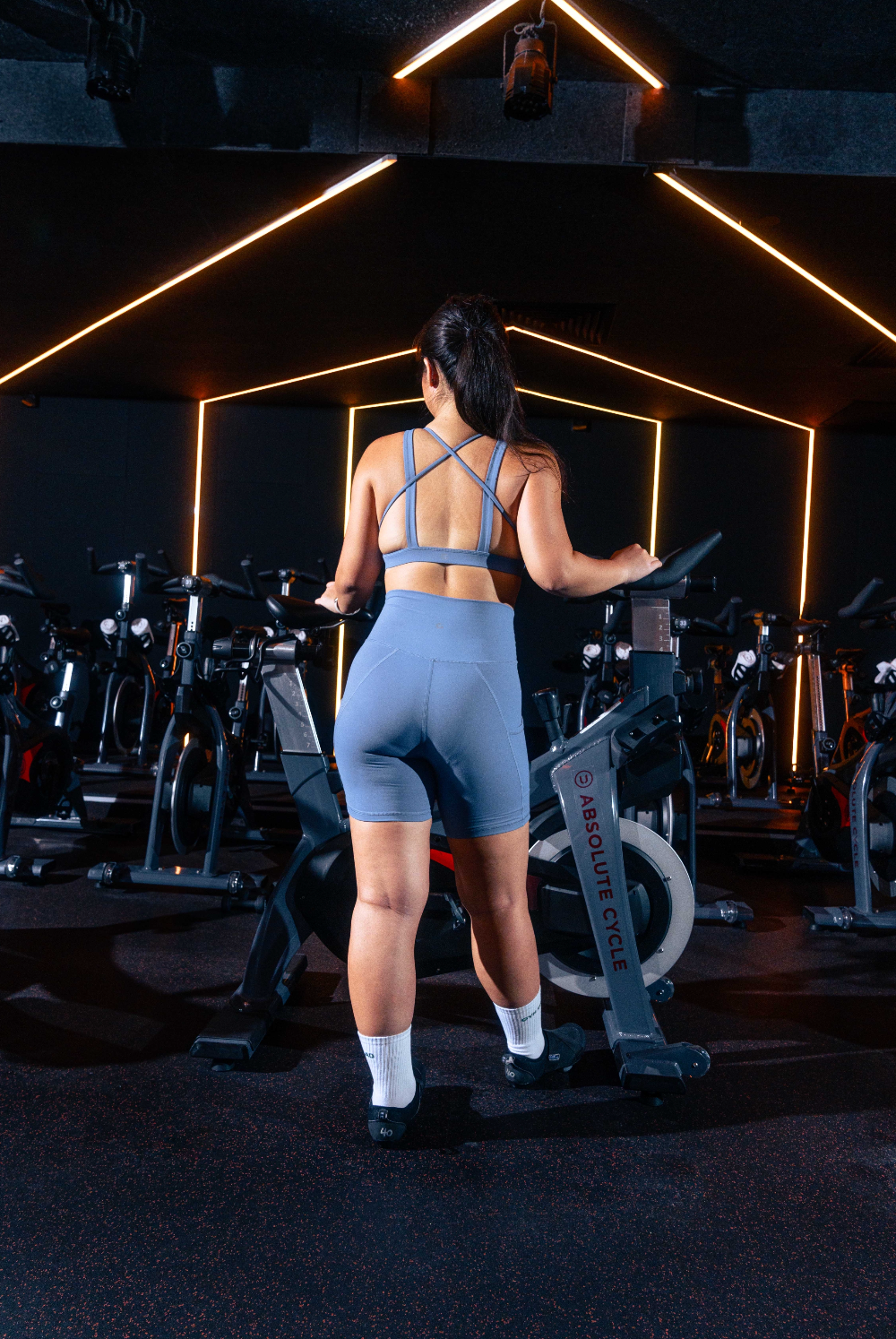 Empower Biker Shorts in Steel Blue (inseams 6")
