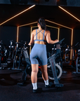 Empower Biker Shorts in Steel Blue (inseams 6")