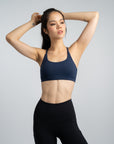 Gym Squad Active Agility Mesh Bra in Navy