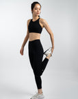 Gym Squad Active Power Up X-Back Bra in Jet Black