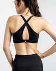 Gym Squad Active Power Up X-Back Bra in Jet Black