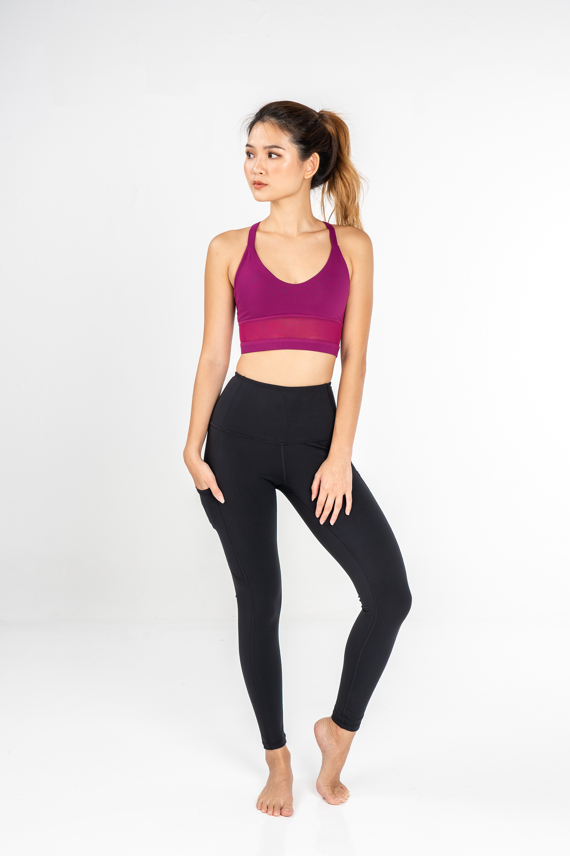 Andrea Midline Bra in Berry