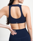 Impact High Neck Bra in Dark Navy