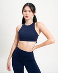 Impact High Neck Bra in Dark Navy