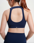 Impact High Neck Bra in Dark Navy