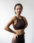 Impact High Neck Bra in Cocoa